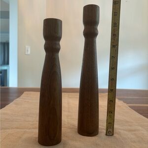 Black Walnut Hand-Crafted Set of Two Candle Sticks